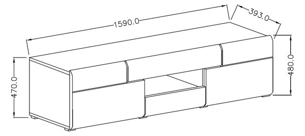 Έπιπλο τηλεόρασης Toldo-Leuko - 159.00Χ39.00Χ47.00cm