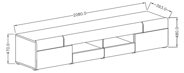 Έπιπλο τηλεόρασης Toldo Plus-Leuko - 208.00Χ39.00Χ47.00cm