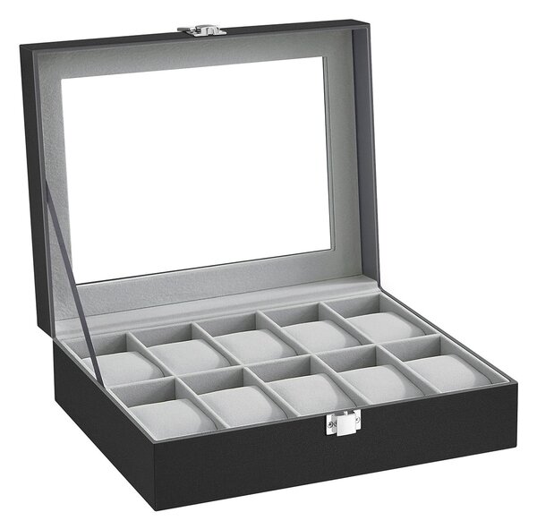 Θήκη Για 10 Ρολόγια (25x21x8.5) Songmics JWB010BK