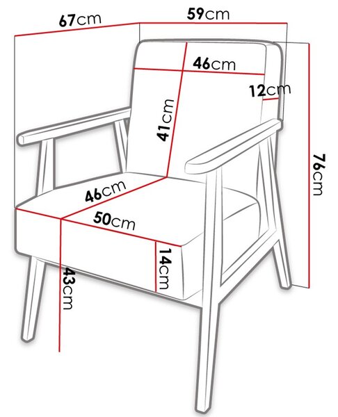 Πολυθρόνα Retro-Mple - 59.00Χ67.00Χ76.00cm