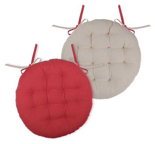 Μαξιλάρι Καρέκλας 2 Όψεων (Φ38) S-F Ronde Rouge/Lin CU1490041GAL-R
