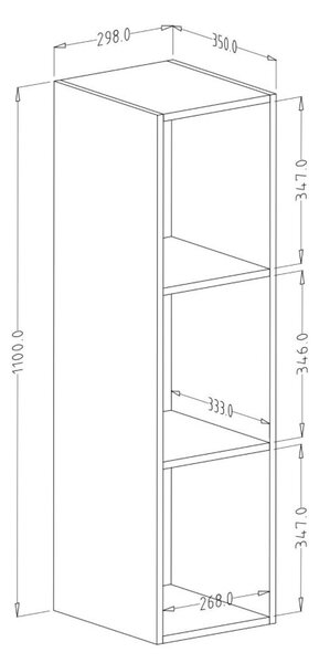 Κρεμαστή στήλη Narvey-Μαύρο - 30.00Χ35.00Χ110.00cm