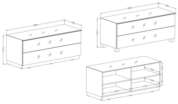 Έπιπλο τηλεόρασης Narvey 120-Γκρι - 120.00Χ48.00Χ50.00cm