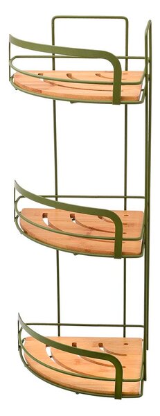 Γωνιακή Ραφιέρα Μπάνιου Τριπλή (19.5x19.5x49) Estia Bamboo Essentials Olive 02-14865