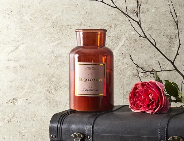 Αρωματικό κερί Apothecary Home Deco Factory με διάρκεια καύσης 110 ώρες, άρωμα Pivoine και διαστάσεις 14x25.5cm