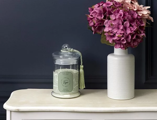 Αρωματικό κερί Home Deco Factory με διάρκεια καύσης 80 ώρες, άρωμα Figue και διαστάσεις 13.2x23.5cm