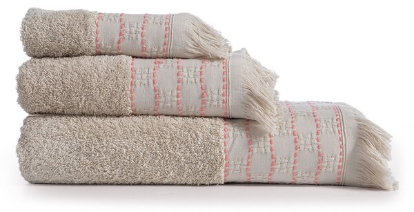 Πετσέτα Προσώπου (50x90) Nef-Nef Homeware Quantro Beige 500gsm