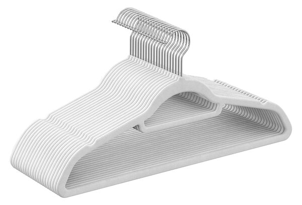 Βελουτέ Κρεμάστρες Ρούχων (Σετ 20τμχ) Songmics White CRF020W01