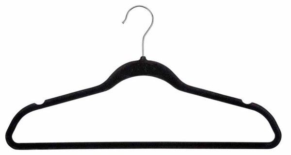 Κρεμάστρες Ρούχων (Σετ 5τμχ) Wenko Flocked Black 64100100