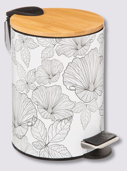 Κάδος Απορριμμάτων Μπάνιου (Φ17x23) F-V 3lt Black Flora 174692A