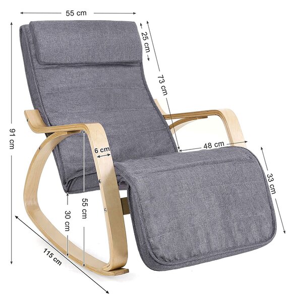 Κουνιστή Πολυθρόνα Relax (55x115x91) Songmics LYY11G