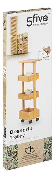 Τρόλεϊ/Ραφιέρα 3 Θέσεων (25x23x86) F-V Bamboo Trolley Wheels 174783