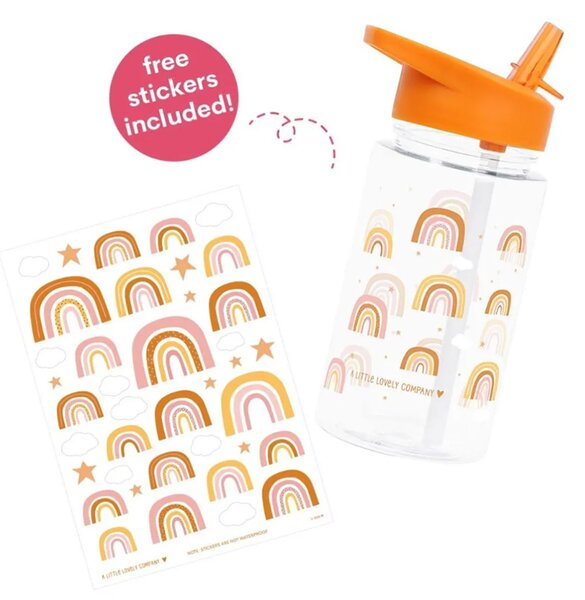 Παγούρι 450ml Με Καλαμάκι Α Little Lovely Company Rainbows DBRAPI34