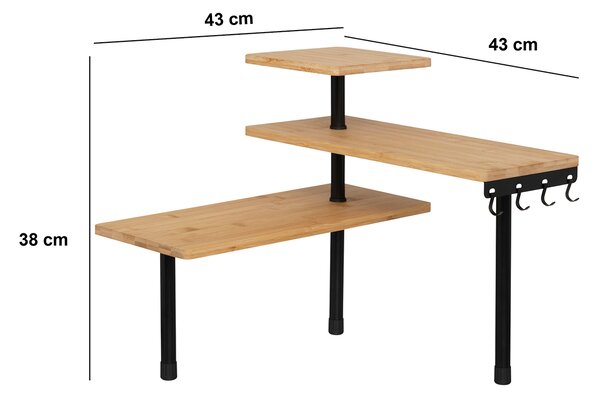 Γωνιακή Ραφιέρα Οργάνωσης Κουζίνας (43x43x38) F-V Shelf 190046
