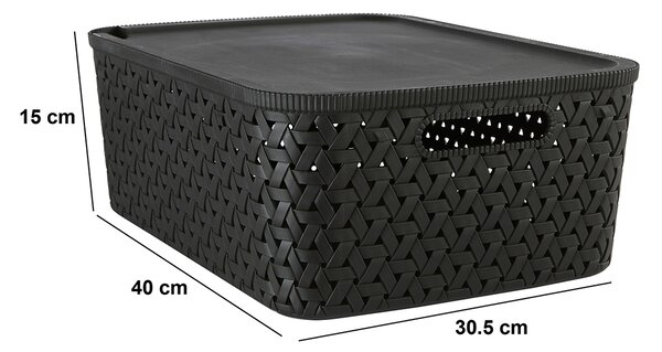 Καλάθι Αποθήκευσης (40x30.5x15) F-V Tressy Black 209336A