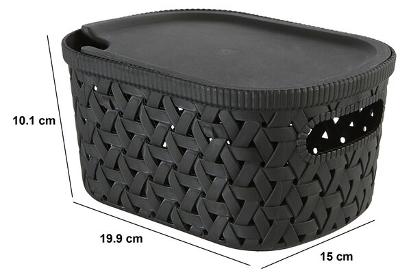 Καλάθι Αποθήκευσης (19.9x15x10.1) F-V Tressy Black 209334A