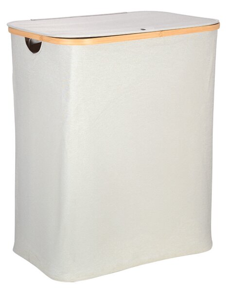 Καλάθι Απλύτων 2 Θέσεων (56x37x68) Estia Bamboo Essentials Γκρι 02-26974