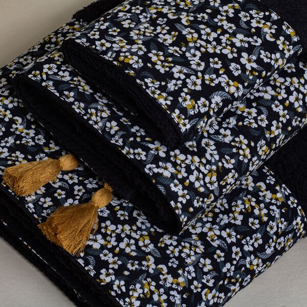 Πετσέτα Σώματος (80x150) White Fabric Leora Black 600gsm