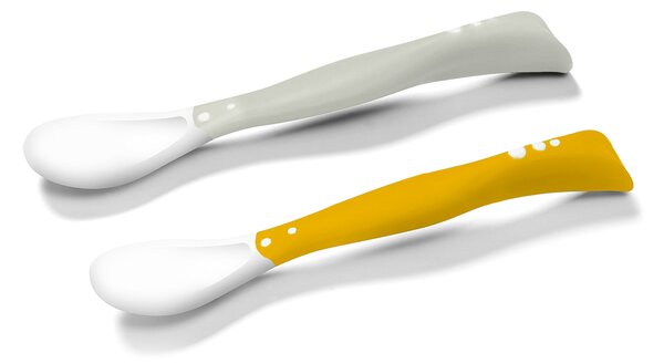 Κουτάλια Φαγητού (Σετ 2τμχ) BabyOno Grey-Yellow BN1066/05