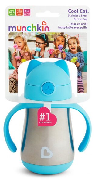 Παγούρι - Θερμός 237ml Με Καλαμάκι Munchkin Cool Cat Blue