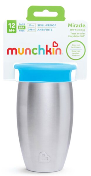 Ποτήρι Εκπαιδευτικό 296ml Munchkin Miracle Stainless Steel Cup Blue