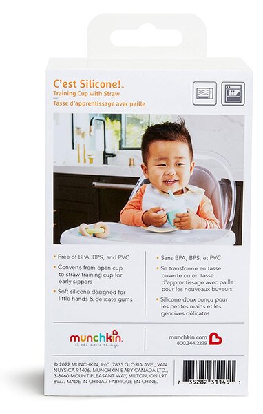 Ποτήρι Εκπαιδευτικό 118ml Με Καλαμάκι Munchkin C'Est Silicone Coral