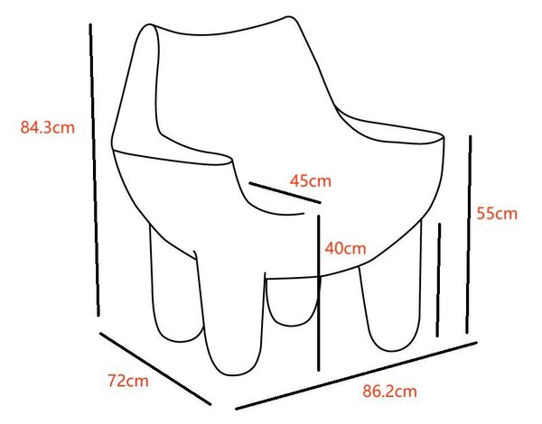 FLINTSTONE ΠΟΛΥΘΡΟΝΑ ΓΚΡΙ 88x74,5xH86cm