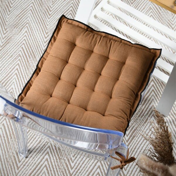 Μαξιλάρι Καρέκλας 2 Όψεων (38x38+4) S-F Helios Camel CUD092008GAL