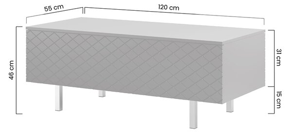 Τραπεζάκι σαλονιού Karma II 120x46x55cm Πράσινο ματ / μαύρα πόδια - BOG4589