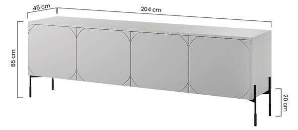 Σύνθετο τηλεόρασης Sorena, λαδί με μαύρα πόδια 204x65x45cm-BOG4225