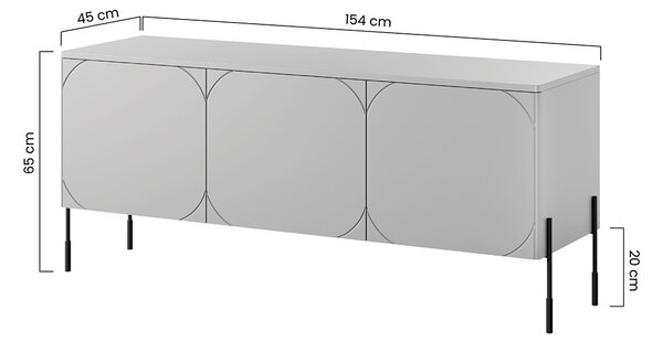 Σύνθετο τηλεόρασης Sorena, λαδί με μαύρα πόδια 154x65x45cm-BOG8985