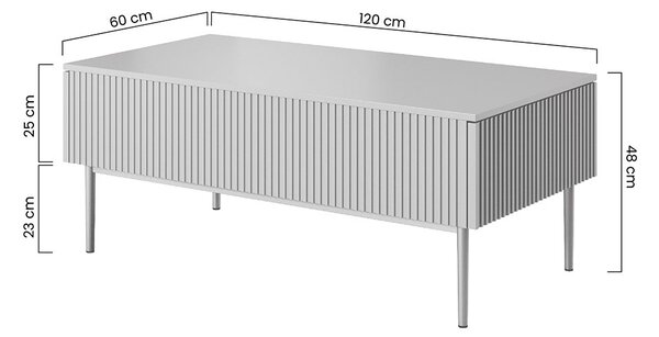 Τραπεζάκι Σαλονιού Niki 120x48x60cm με αποθηκευτικό χώρο, Γαλάζιο / μαύρα πόδια - BOG4589