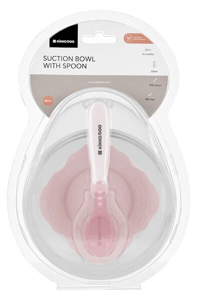 Φαγητοδοχείο & Κουτάλι 250ml Kikka Boo Pink