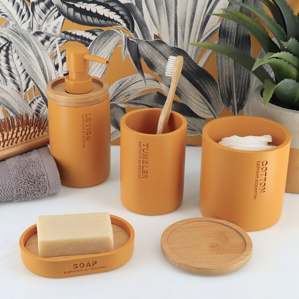 Dispenser Μπάνιου 280ml (Φ7.5x17) T-D Mustard/Bamboo 62101199