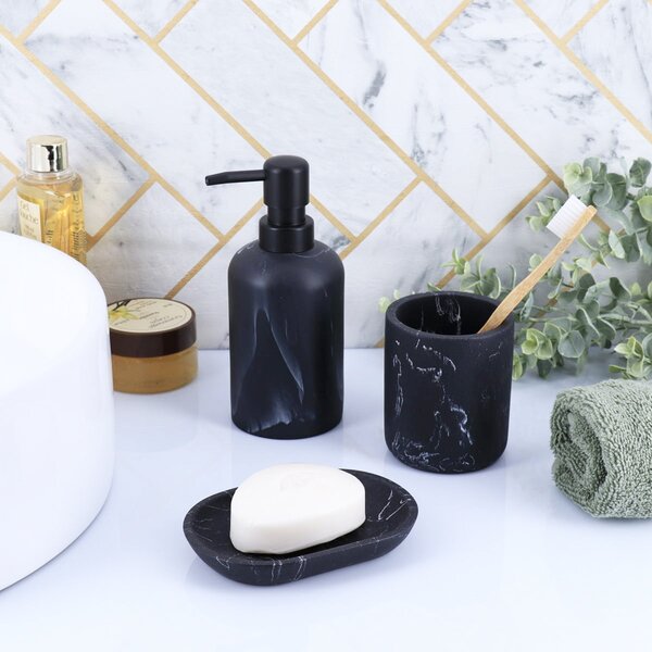Dispenser Μπάνιου 300ml (Φ7.3x17.5) T-D Marble Black 62122761