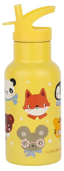 Παγούρι - Θερμός 350ml Με Καλαμάκι Α Little Lovely Company Animal Friends DBSSAF87