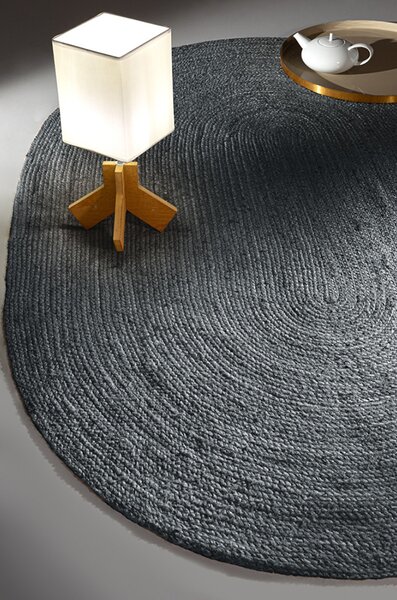 Οβάλ Χαλί Καλοκαιρινό (140x210) Guy Laroche Native Anthracite