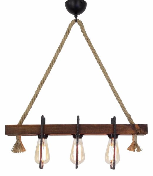 Φωτιστικό Οροφής Τρίφωτο A-G Demir 806ALD1478 Walnut