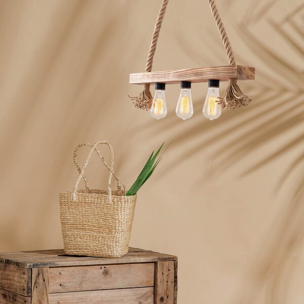 Φωτιστικό Οροφής Τρίφωτο A-G Erebos 521SHN3116 Wooden