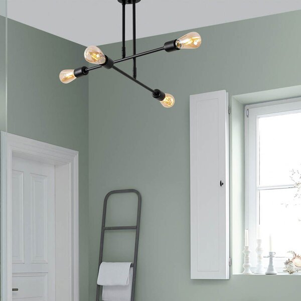 Φωτιστικό Οροφής Πολύφωτο A-G Flower 521SHN3431 Black