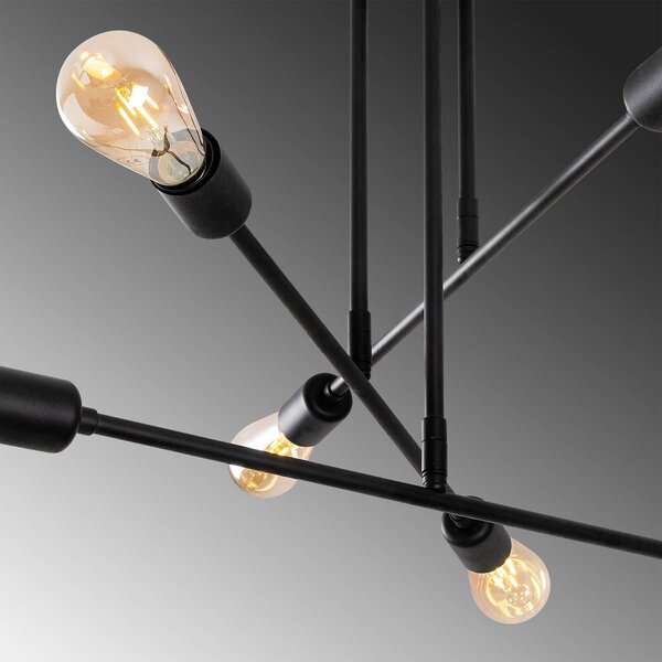 Φωτιστικό Οροφής Πολύφωτο A-G Flower 521SHN3432 Black