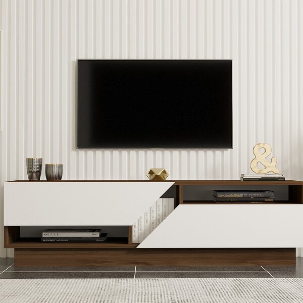 Έπιπλο Τηλεόρασης (160x40x45) A-G Koza 835PUQ3058 Walnut/White