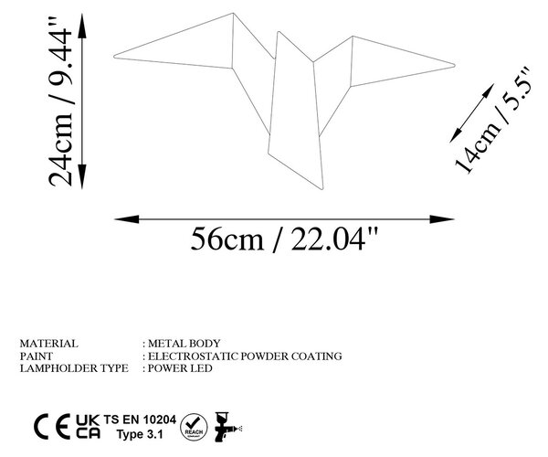 Απλίκα Τοίχου LED A-G Pacali 119FRS1145 Black