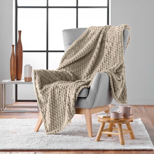 Κουβέρτα Καναπέ Fleece (125x150) L-C Mini Frosty Taupe 1612812