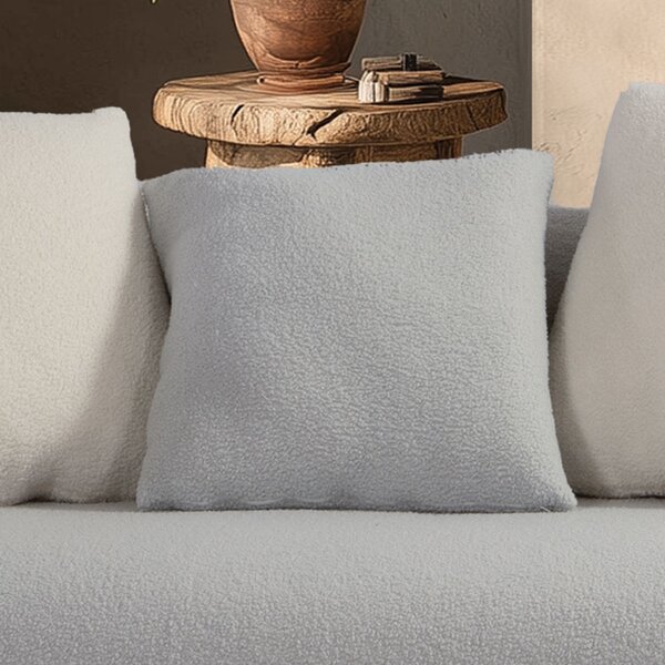 Διακοσμητικό Μαξιλάρι Μπουκλέ (50x50) Nef-Nef Homeware Breda Silver