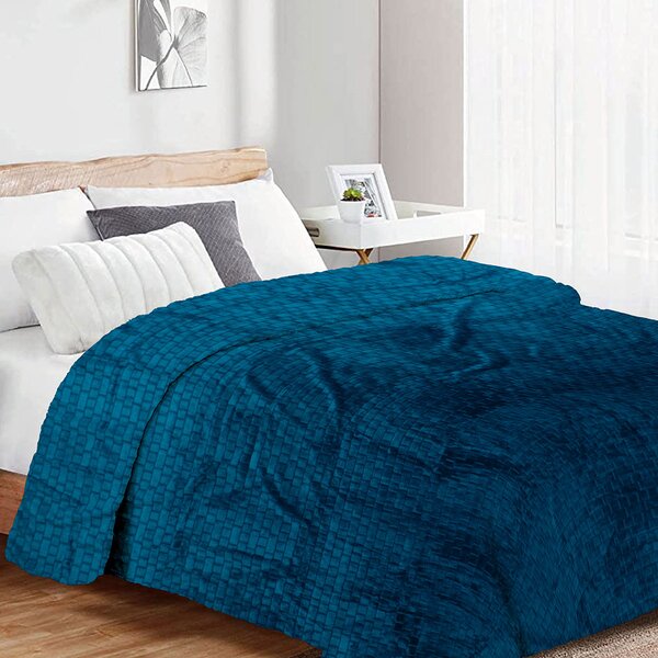 Κουβέρτα Fleece Μονή (160x220) Dimcol Brick 03 Petrol