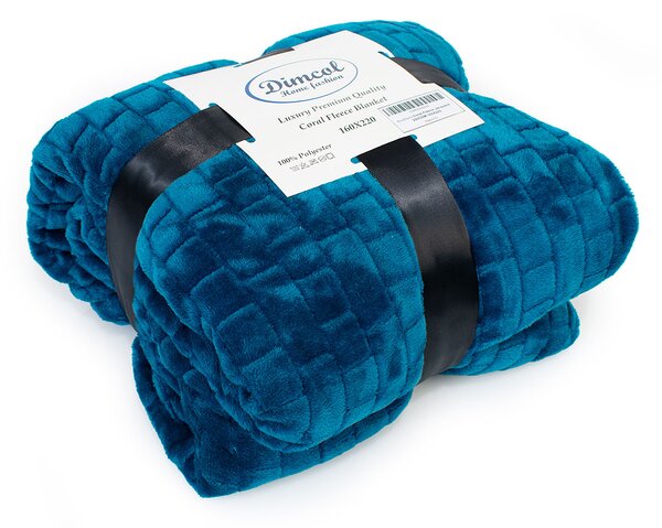 Κουβέρτα Fleece Μονή (160x220) Dimcol Brick 03 Petrol