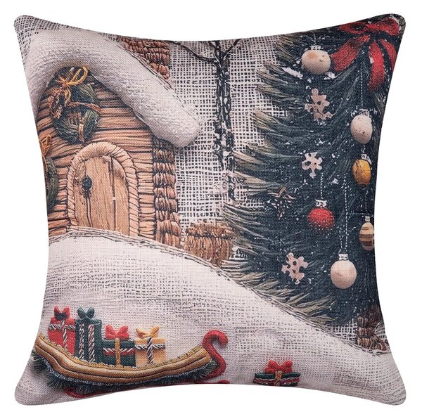 Χριστουγεννιάτικη Μαξιλαροθήκη (45x45) Silk Fashion ks2026-14