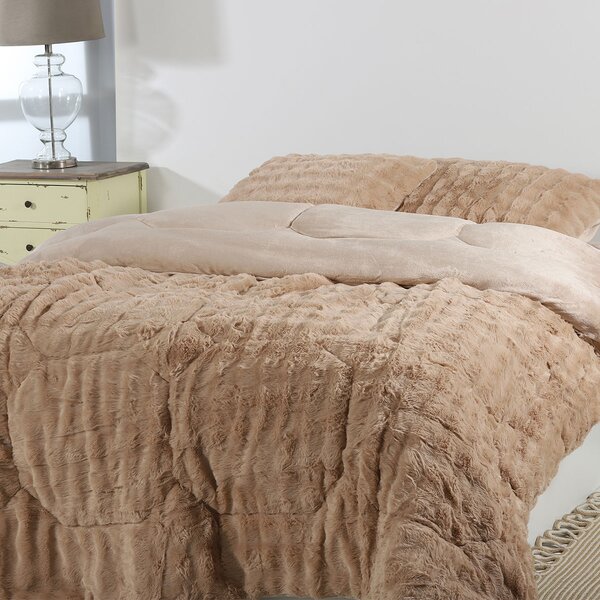 Γούνινο Κουβερτοπάπλωμα Μονό (170x240) Silk Fashion Burble L.Brown