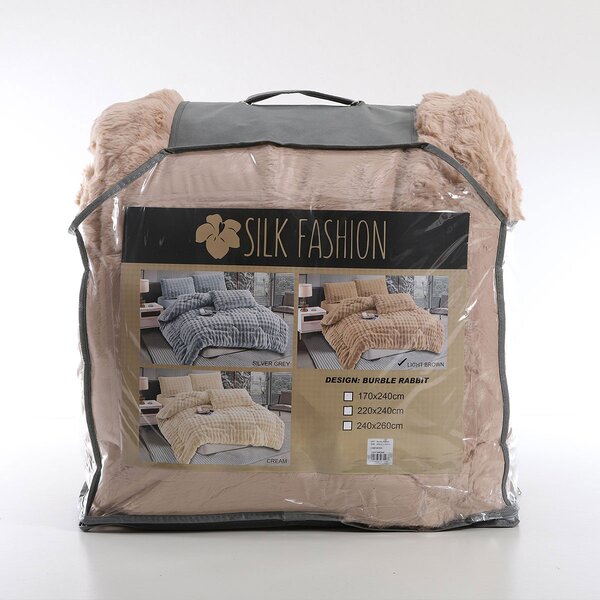 Γούνινο Κουβερτοπάπλωμα Μονό (170x240) Silk Fashion Burble L.Brown